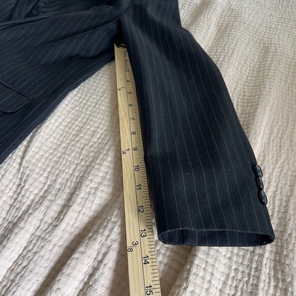 Dockers Boys Blazer Sport Jacket Size 12 Black 2 Button Coat Pinstripe Formal - Picture 10 of 11